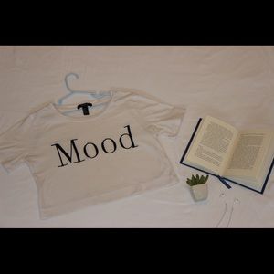 White, mood, graphic tee